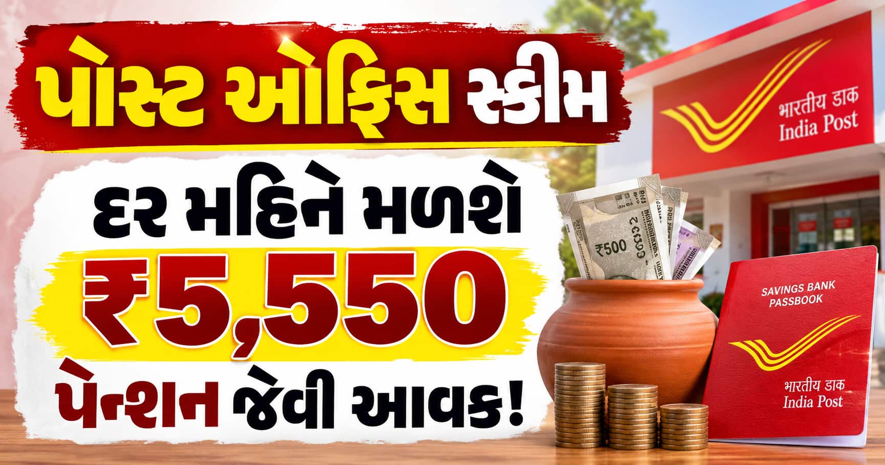 પોસ્ટ ઓફિસ સ્કીમ: દર મહિને મળશે ₹5,550 પેન્શન જેવી આવક! જાણો રોકાણ અને વ્યાજના નિયમો