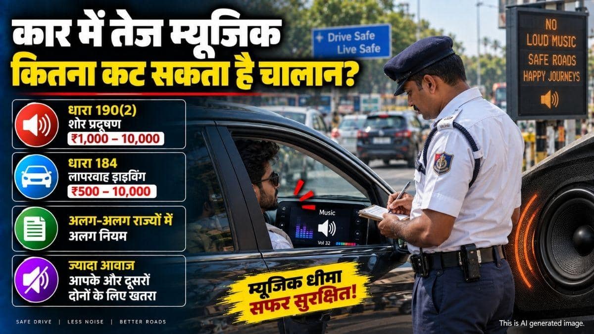 कार में तेज Music बजाया तो कट सकता है Challan, जानें नियम