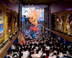 Mumbaicha Raja Visarjan Miravnuk 2026: मुंबईचा राजा विसर्जनासाठी मार्गस्थ, परळचा राजाही निघाला; पाहा 10 फोटो