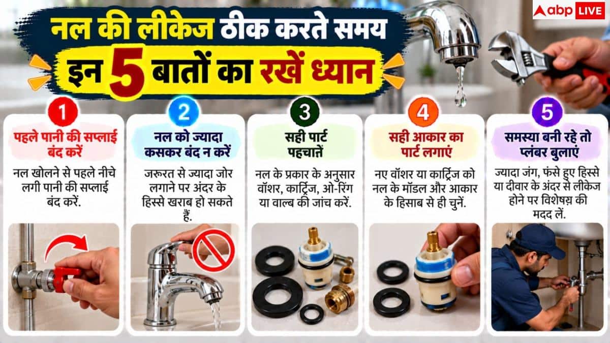 Home Plumbing Tips: नल बंद करने पर भी टपकता है पानी? बिना प्लंबर ऐसे करें 5 मिनट में ठीक
