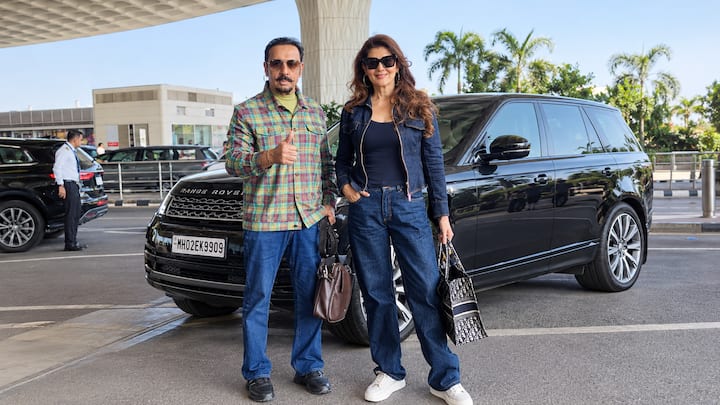 Gulshan Grover and Sangeeta Bijlani were spotted together at the airport in Mumbai. The veteran actor and actress-turned-model were seen making their way through the airport as they headed for their travel plans.