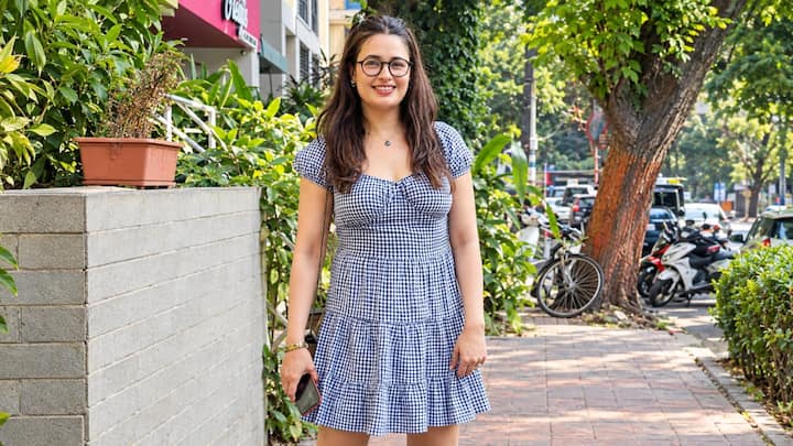 Yuvika Chaudhary was spotted in Mumbai today. The actress and television personality made a stylish appearance as she stepped out in the city.