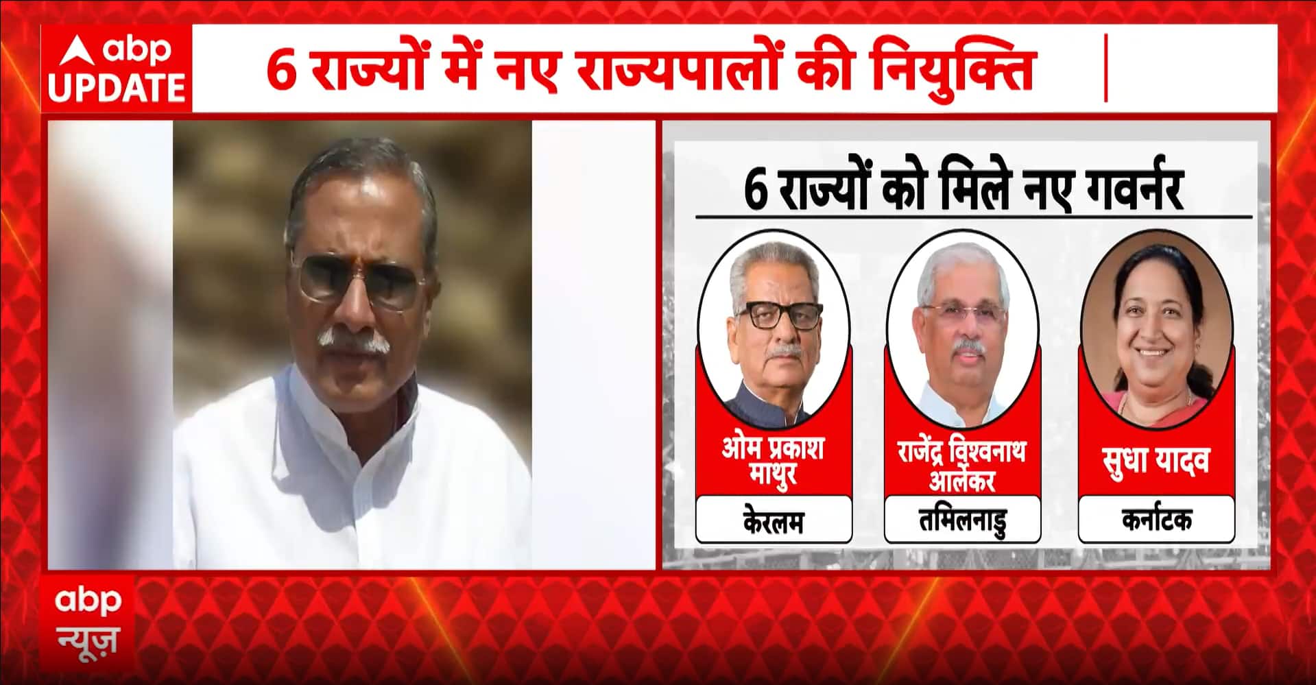 Governor Reshuffle: President Murmu Announces New Appointments Across Six States